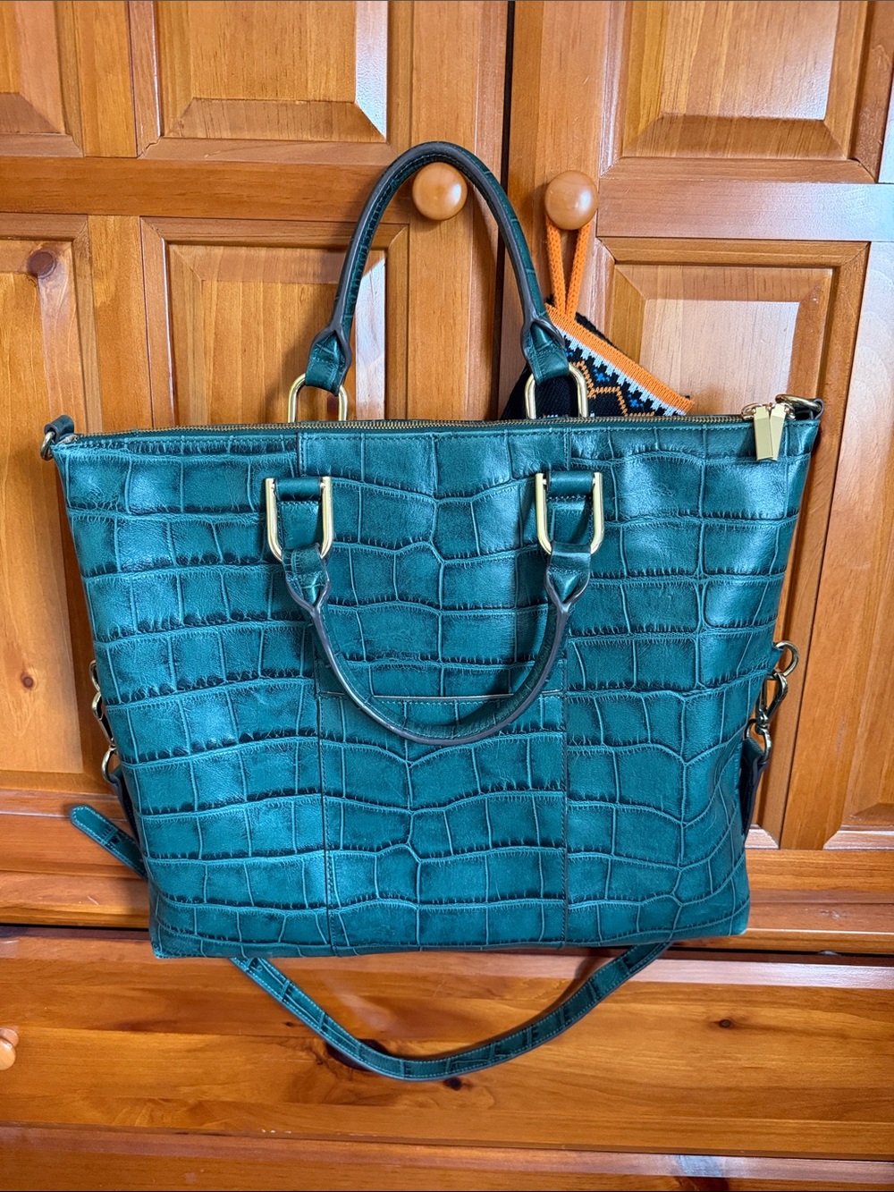 G.I.G.I Structured Croc-Embossed bag